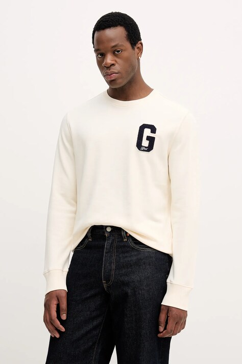 Gant bluza męska kolor beżowy z aplikacją 2067062