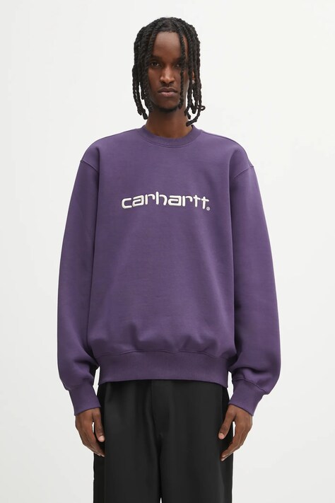 Carhartt WIP bluza Carhartt Sweat męska kolor fioletowy z aplikacją I030546.38IXX