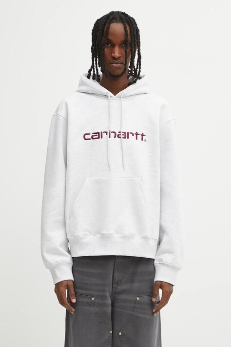 Carhartt WIP bluza Hooded Carhartt męska kolor szary z kapturem wzorzysta I030547.38HXX