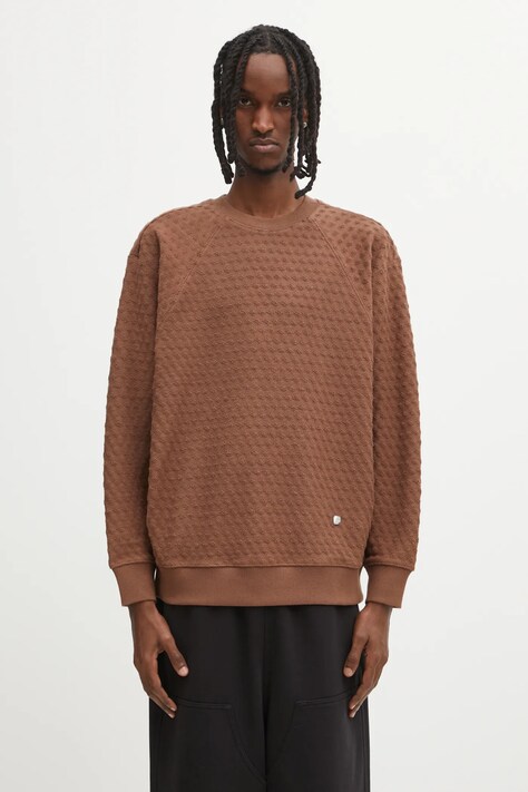 Ader Error bluza bawełniana SWEAT SHIRT męska kolor brązowy gładka BO01FWSW0103BR