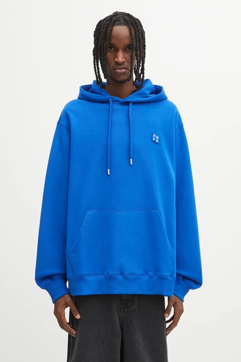 Ader Error bluza bawełniana HOODIE męska kolor niebieski z kapturem gładka BO42FYHD0101BL