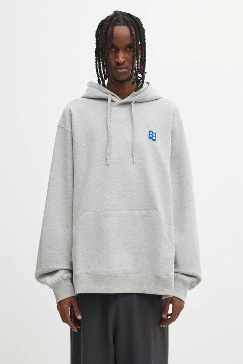 Ader Error bluza bawełniana HOODIE męska kolor szary z kapturem melanżowa BO42FYHD0101GR