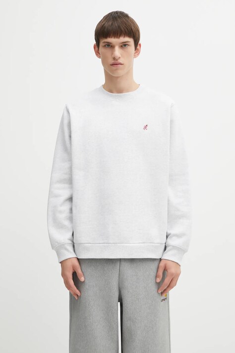 Gramicci bluza One Point Crew męska kolor szary melanżowa G308.FT