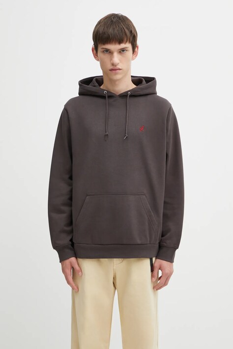 Gramicci bluza One Point Hooded męska kolor brązowy z kapturem melanżowa G309.FT