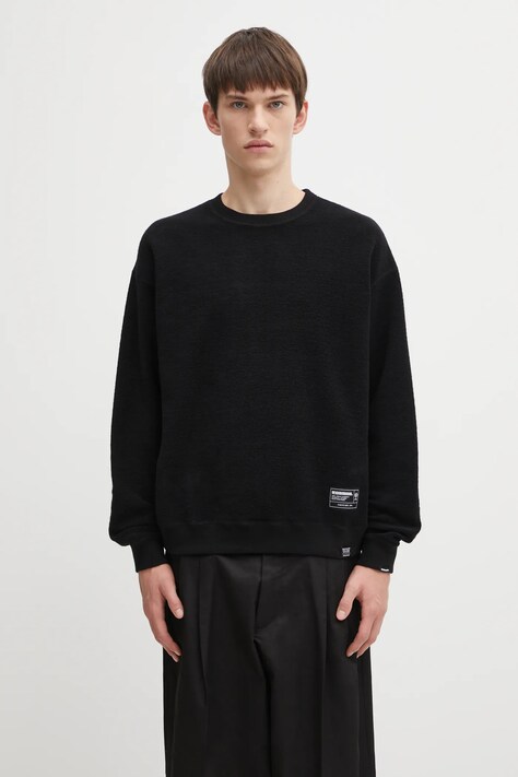 NEIGHBORHOOD bluza dwustronna bawełniana REVERSIBLE SWEAT męska kolor czarny z nadrukiem 252UWNH.CSM07