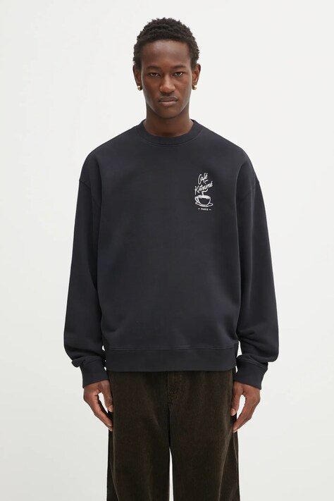 Café Kitsuné bluza bawełniana Coffee Cup Relaxed męska kolor czarny z aplikacją CKMU00302KM0330