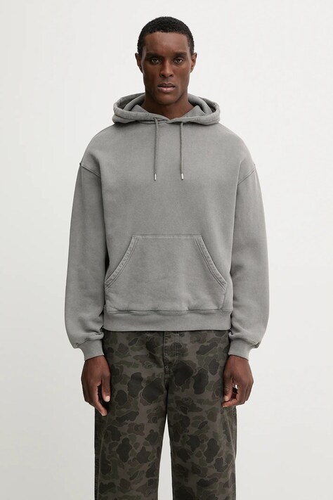 Axel Arigato hanorac de bumbac Distort Washed culoarea gri, cu glugă, melanj, A3434001