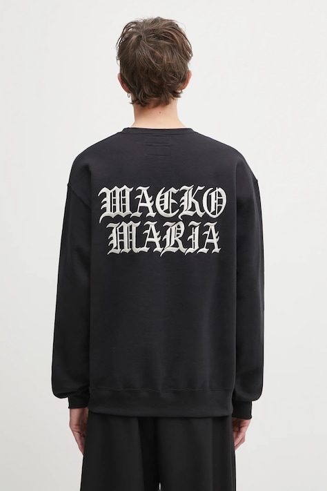 Wacko Maria bluza 56 Tattoo Studio męska kolor czarny z aplikacją 56TS-WM-SS04