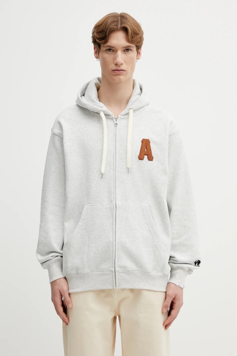 AAPE sweatshirt gray color hooded smooth AAPSWMC378XAP