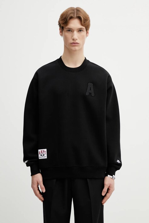 AAPE bluza męska kolor czarny z aplikacją AAPSWMC376XXP