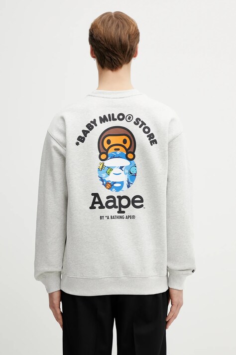 AAPE bluza męska kolor szary z nadrukiem AAPSWM9795XAP