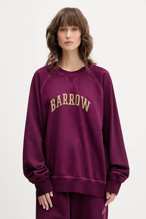 Barrow bluza bawełniana kolor fioletowy z nadrukiem F5BWUASW026