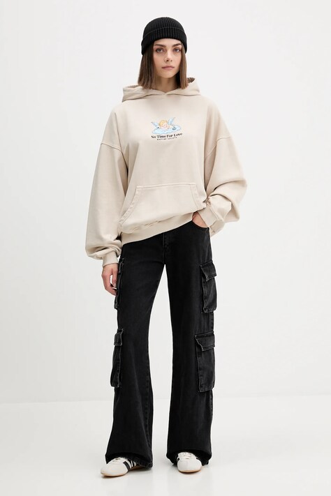 Бавовняна кофта Kaotiko — AW25-BLU00W, бежевий — фото 5