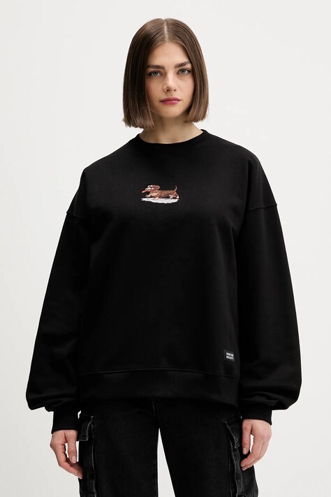 Kaotiko hanorac de bumbac culoarea negru, cu imprimeu, AR051-01-G002