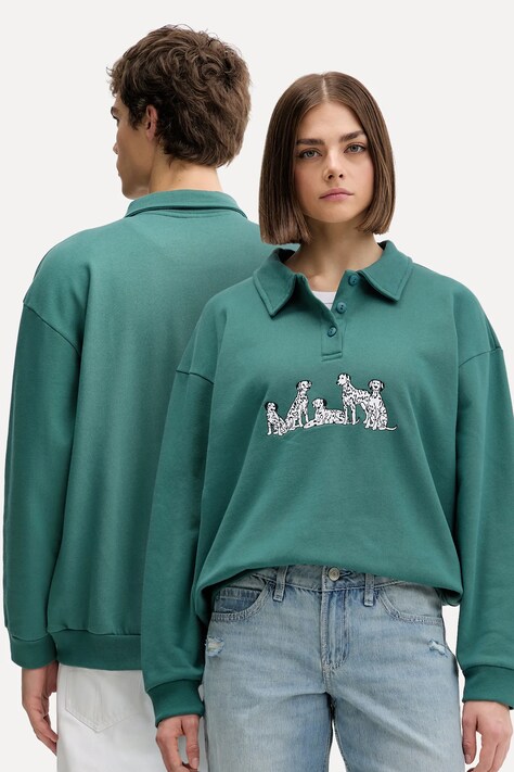 Kaotiko bluză culoarea verde, cu imprimeu, AR006-01-M002