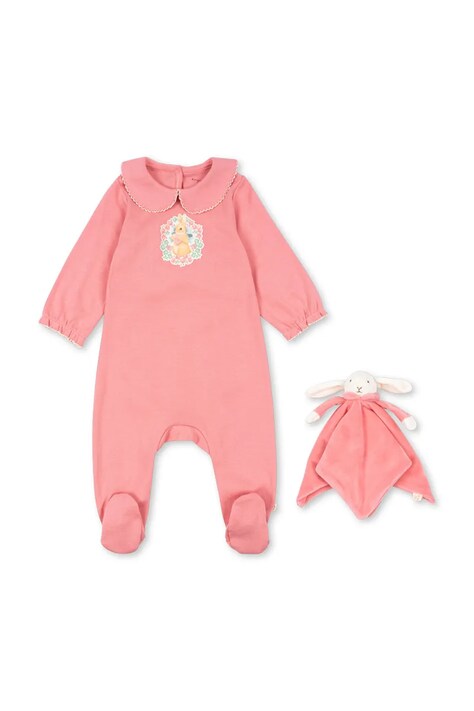 Konges Sløjd śpioszki i maskotka niemowlęca COTY PICOT GIFT SET GOTS KS103766