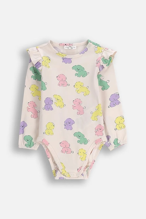 Βρεφικό body βαμβακερό Coccodrillo HAPPY PUPPY GIRL NEWBORN