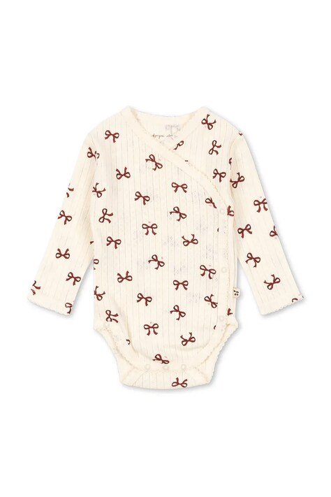 Konges Sløjd body bawełniane niemowlęce MINNIE NEWBORN BODY GOTS KS104377