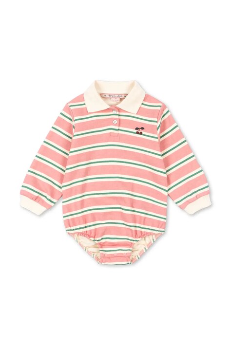 Konges Sløjd body bawełniane niemowlęce SPOTTY LS ROMPER GOTS KS104431