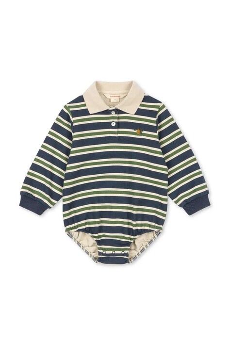 Konges Sløjd body bawełniane niemowlęce SPOTTY LS ROMPER GOTS KS104431