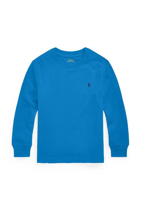 Dětské bavlněné tričko s dlouhým rukávem Polo Ralph Lauren modrá barva, 322843804007