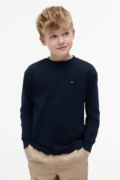 Tričko s dlouhým rukávem Tommy Hilfiger tmavomodrá barva, KB0KB09846
