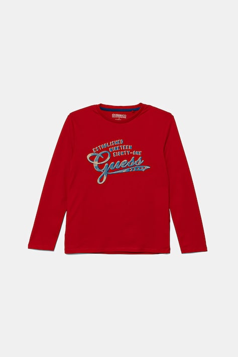 Guess longsleeve in cotone bambino/a colore rosso L5YI14 K8HM4