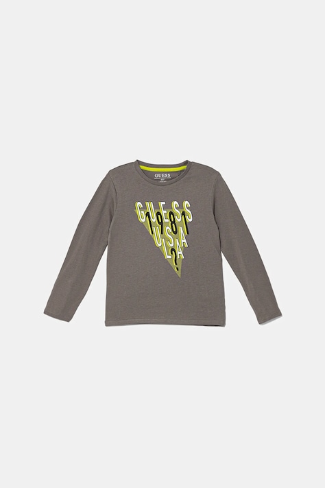 Guess longsleeve bawełniany dziecięcy kolor szary z nadrukiem N5YI03 K8HM4
