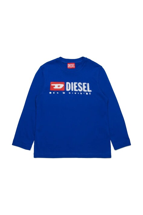 Παιδικό βαμβακερό μακρυμάνικο Diesel TDROPS T-SHIRT χρώμα: μπλε, J02474