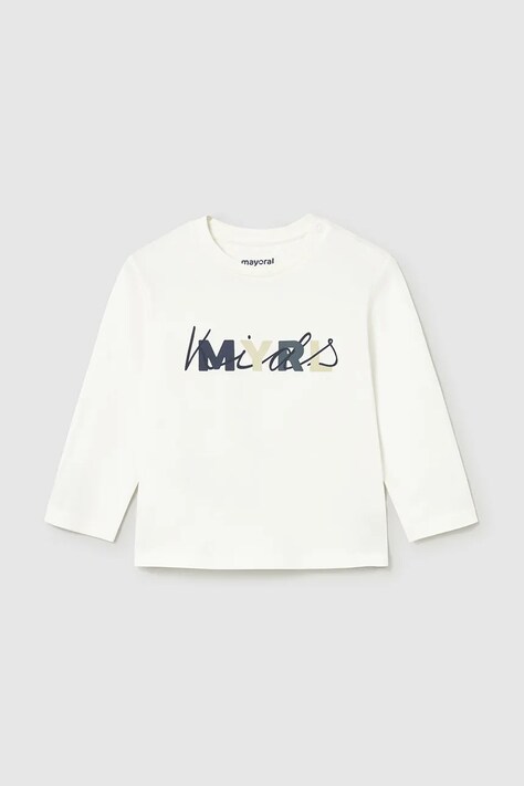 Mayoral longsleeve bawełniany kolor beżowy 108