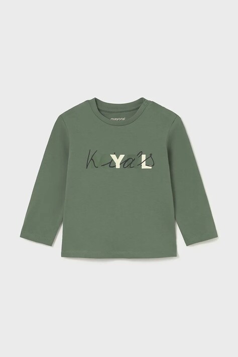 Mayoral longsleeve bawełniany kolor zielony 108