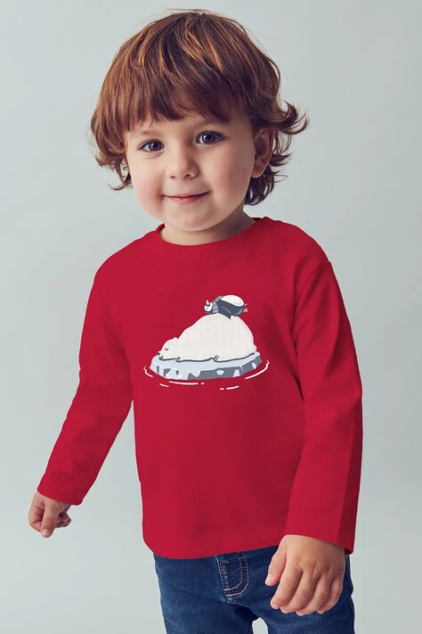 Mayoral longsleeve din bumbac pentru copii culoarea rosu, cu imprimeu, 2071