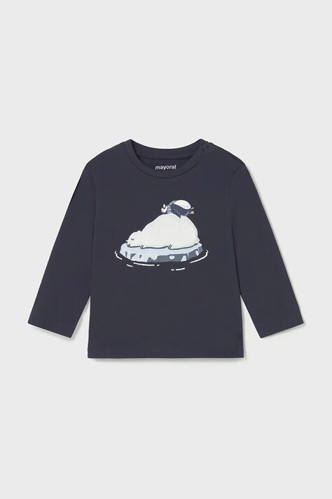 Mayoral longsleeve din bumbac pentru copii culoarea bleumarin, cu imprimeu, 2071