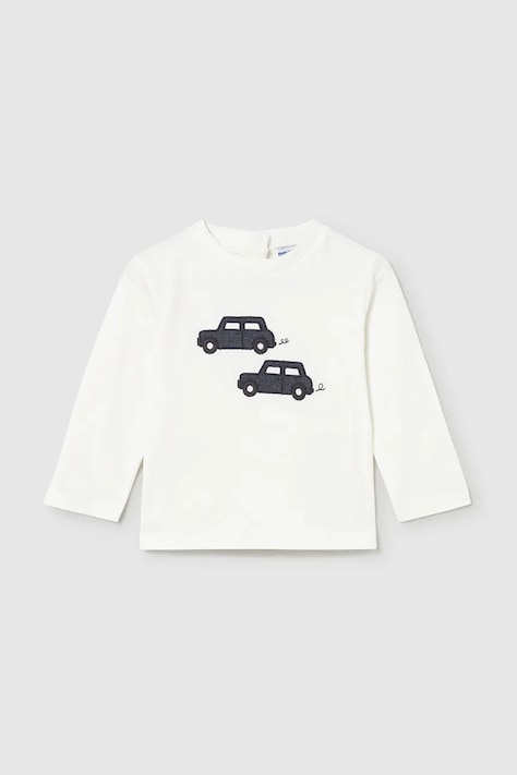 Mayoral longsleeve din bumbac pentru copii culoarea alb, cu imprimeu, 2072