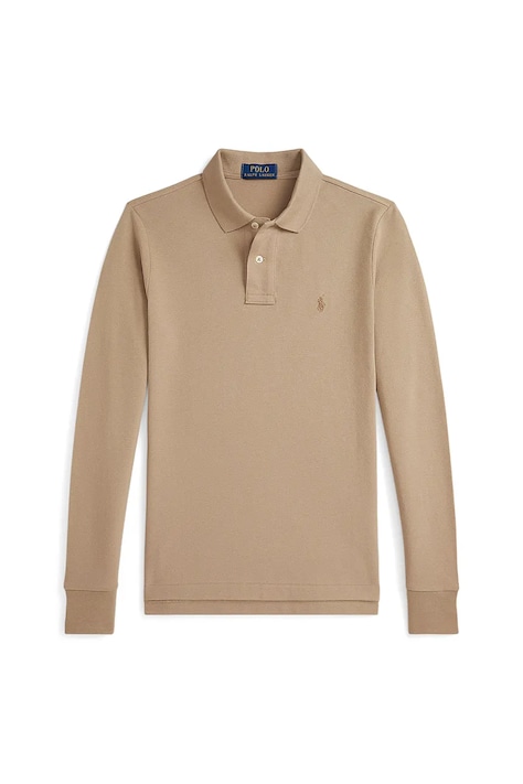 Polo Ralph Lauren longsleeve bawełniany dziecięcy kolor beżowy gładki 323708858069