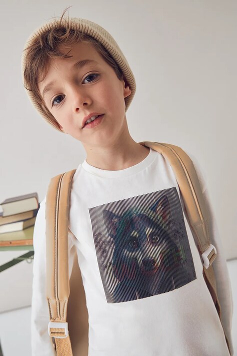 Mayoral longsleeve bawełniany kolor beżowy 4081