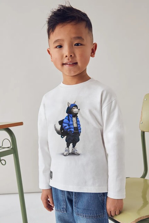 Mayoral longsleeve kolor beżowy 4083