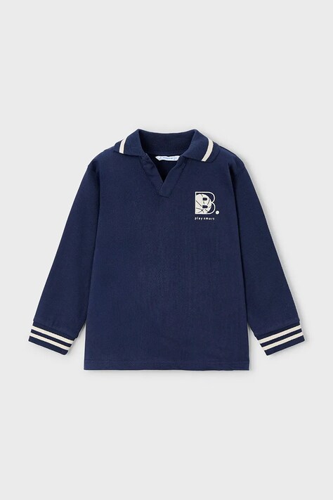 Mayoral longsleeve din bumbac pentru copii culoarea bleumarin, cu imprimeu, 4120