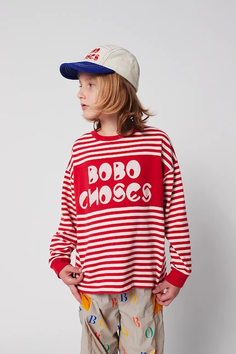 Bobo Choses longsleeve in cotone bambino/a colore rosso 225AC135