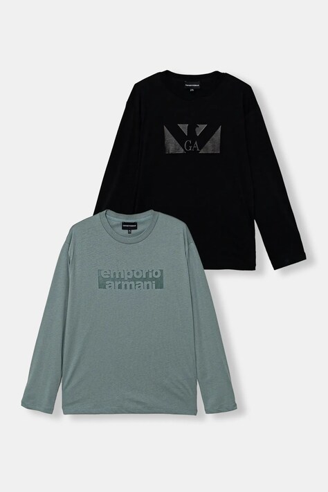 Emporio Armani longsleeve in cotone bambino/a pacco da 2 colore blu navy EB000726 AF16162