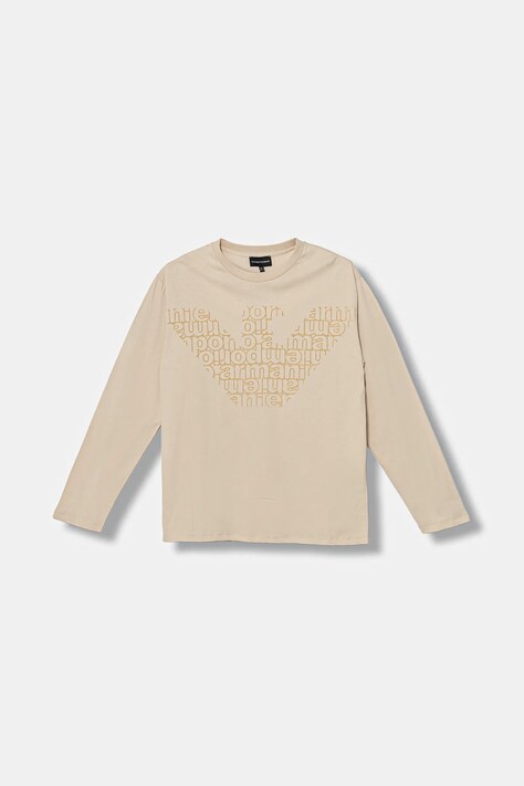 Emporio Armani longsleeve in cotone bambino/a colore beige EB000725 AF16162