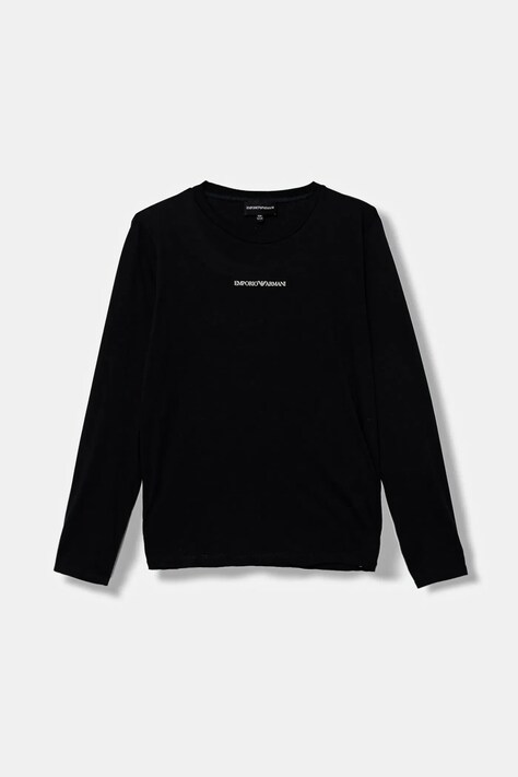 Emporio Armani longsleeve din bumbac pentru copii culoarea bleumarin, cu imprimeu, EB000420 AF15013