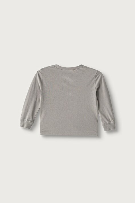 Levi's лонгслів дитячий бавовняний L/S BATWING TEE сірий 6E8646