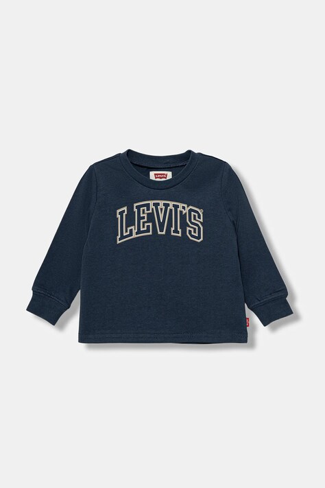 Хлопковый лонгслив для младенцев Levi's COLLEGIATE LS TEE цвет синий с принтом 6EP410