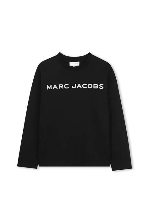 Παιδικό βαμβακερό μακρυμάνικο Marc Jacobs χρώμα: μαύρο, W60619