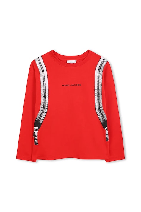 Marc Jacobs longsleeve bawełniany dziecięcy kolor czerwony z nadrukiem W60639