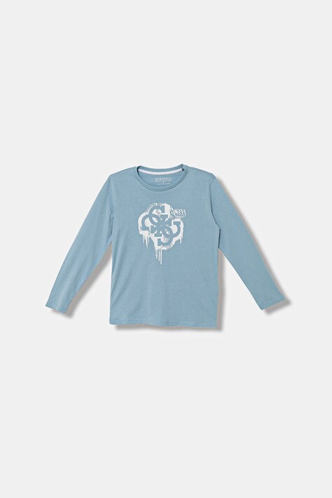 Guess longsleeve bawełniany dziecięcy kolor niebieski z nadrukiem L5BI01 I3Z14