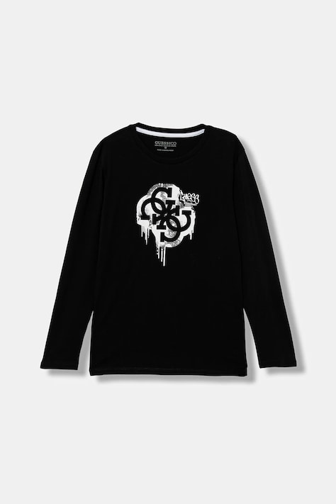 Детска блуза с дълги ръкави Guess в черно с принт L5BI01 I3Z14