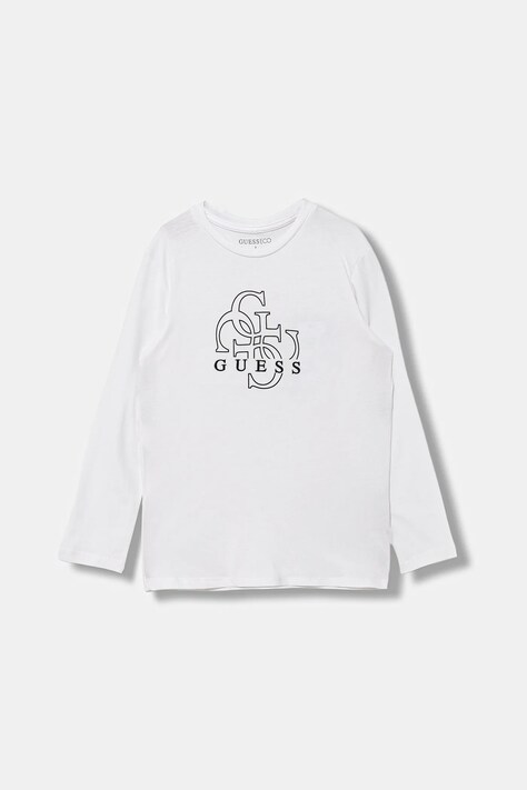 Guess longsleeve bawełniany dziecięcy kolor biały wzorzysty L5BI39 I3Z14