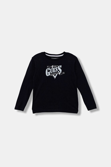 Guess longsleeve bawełniany dziecięcy kolor granatowy z nadrukiem N5BI18 I3Z14